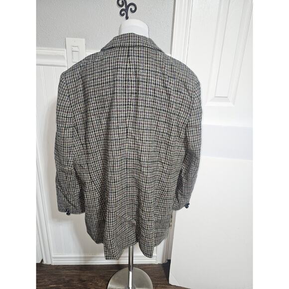 Sz 18W Ralph Lauren Women Houndstooth 100% WOOL Blend Blazer Equestrian - Picture 2 of 10